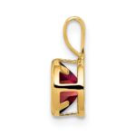 14k 6mm Round Garnet Bezel Pendant - Image 2