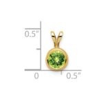 14k 6mm Round Peridot Bezel Pendant - Image 4