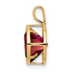 14k 8mm Round Garnet Bezel Pendant - Image 2