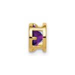 14k 5mm Round Amethyst Bezel Chain Slide - Image 2