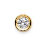 14k 5mm Round Cubic Zirconia Bezel Chain Slide
