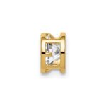 14k 5mm Round Cubic Zirconia Bezel Chain Slide - Image 2