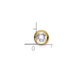 14k 5mm Round Cubic Zirconia Bezel Chain Slide - Image 4