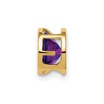 14k 6mm Round Amethyst Bezel Chain Slide - Image 2