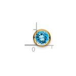 14k 6mm Round Blue Topaz Bezel Chain Slide - Image 4