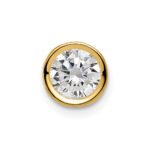 14k 6mm Round Cubic Zirconia Bezel Chain Slide