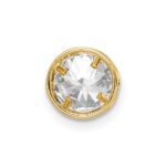 14k 6mm Round Cubic Zirconia Bezel Chain Slide - Image 3