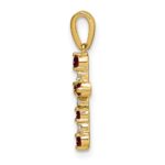 14k Garnet and Diamond Cross Pendant - Image 2