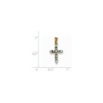 14k Blue Topaz and Diamond Cross Pendant - Image 2