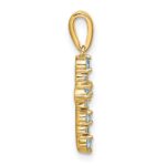 14k Aquamarine and Diamond Cross Pendant - Image 2