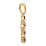 14k Lab Created Ruby and Diamond Cross Pendant - Image 2