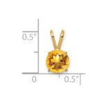 14k 7mm Round Citrine Pendant - Image 4