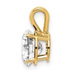 14k 8mm Round Cubic Zirconia Pendant - Image 2