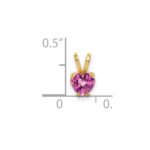 14k 5mm Heart Pink Sapphire Pendant - Image 2