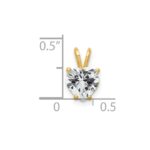 14k 7mm Heart Cubic Zirconia Pendant - Image 4