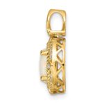 14k Austrian Opal and Diamond Halo Pendant Fits up to 2mm Regular/3mm Fancy or Reversible Omega - Image 2