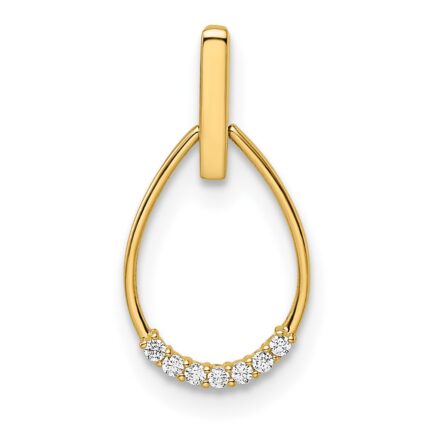 14k Cubic Zirconia Teardrop Pendant