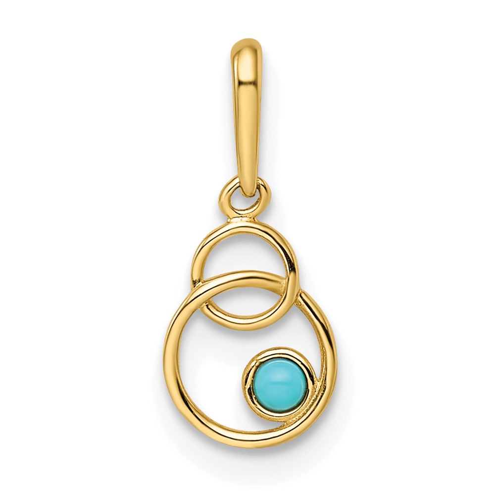 XP5306BTQ.jpg 14k Synthetic Turquoise Circle Pendant - Image 1
