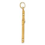 14k Polished and Grooved Hollow Diamond Cross Pendant - Image 2
