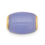 14K Polished Lavender Jade Oval Barrel Bead Chain Slide Pendant - Image 3