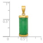 14K Polished Jade Domed Bar Pendant - Image 4