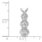 14k White Gold Complete 1/2 carat Three-stone A Diamond Criss-Cross Chain Slide - Image 2