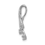 14k White Gold Complete 3-1.6mm AA Diamond Twisted Chain Slide - Image 2