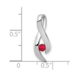 14k White Gold 3mm Ruby Ribbon Slide Fits up to 4mm Fancy Omega - Image 3