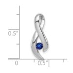 14k White Gold 3mm Sapphire Ribbon Slide Fits up to 4mm Fancy Omega - Image 3