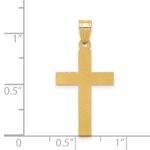 14k Sandblasted Cross Pendant - Image 3