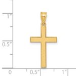 14k Florentine Satin Cross Pendant - Image 3
