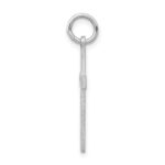 14K White Gold Laser Designed Floral Cross Charm - Image 2