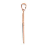 14k Rose Gold and White Rhodium Hollow Cross Pendant - Image 2