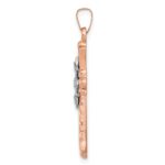 14k Two-tone 1/20 carat Diamond Cross Pendant - Image 2