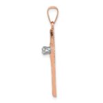 14k Rose Gold Diamond Cross Pendant - Image 2