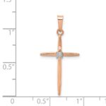 14k Rose Gold Diamond Cross Pendant - Image 3