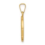 14k Polished and Satin Hollow Our Lady of Fatima Medal Round Pendant - Image 2