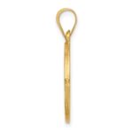 14k Polished and Satin Hollow Our Lady of Lourdes Medal Round Pendant - Image 2