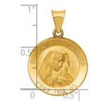 14k Polished and Satin Hollow Our Lady of Sorrows Medal Round Pendant - Image 3