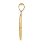 14k Polished and Satin Hollow Miraculous Medal Oval Pendant - Image 2