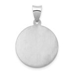 14K White Gold Polished and Satin Hollow Our Guardian Angel Medal Charm - Image 4