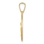 14k Polished and Satin Hollow St. Anne Medal Pendant - Image 2