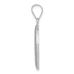 14k White Gold Polished and Satin Hollow St. Anthony Medal Oval Pendant - Image 2