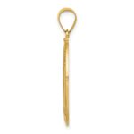 14k Polished and Satin Hollow St. Anthony Medal Oval Pendant - Image 2
