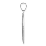 14k White Gold Polished and Satin Hollow St. Anthony Medal Oval Pendant - Image 2
