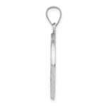 14k White Gold Polished and Satin Hollow Saint Christopher Medal Round Pendant - Image 2