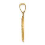14k Polished and Satin Hollow St. Christopher Medal Oval Pendant - Image 2