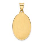 14k Polished and Satin Hollow St Christopher Medal Oval Pendant - Image 4