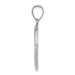 14k White Gold Polished and Satin Hollow St Christopher Medal Oval Pendant - Image 2