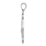 14k White Gold Polished and Satin Hollow St Florian Badge F.D. Medal Pendant - Image 2